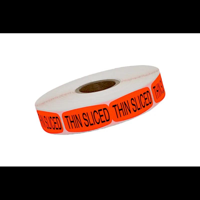 Thin Sliced Label 0.625X1.25 IN Red Oval 1000/Roll