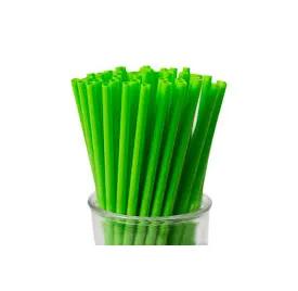 Vio Jumbo Straw 0.219X7.75 IN Plastic Green Paper Wrapped 9000/Case