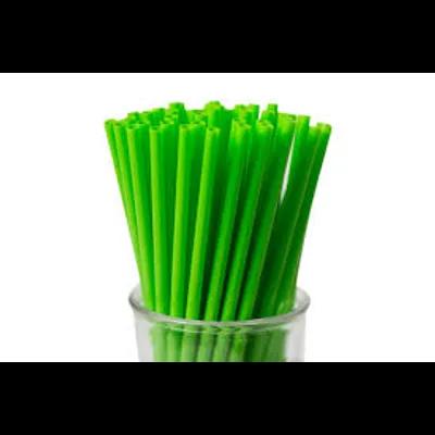 Vio Jumbo Straw 0.219X7.75 IN Plastic Green Paper Wrapped 9000/Case