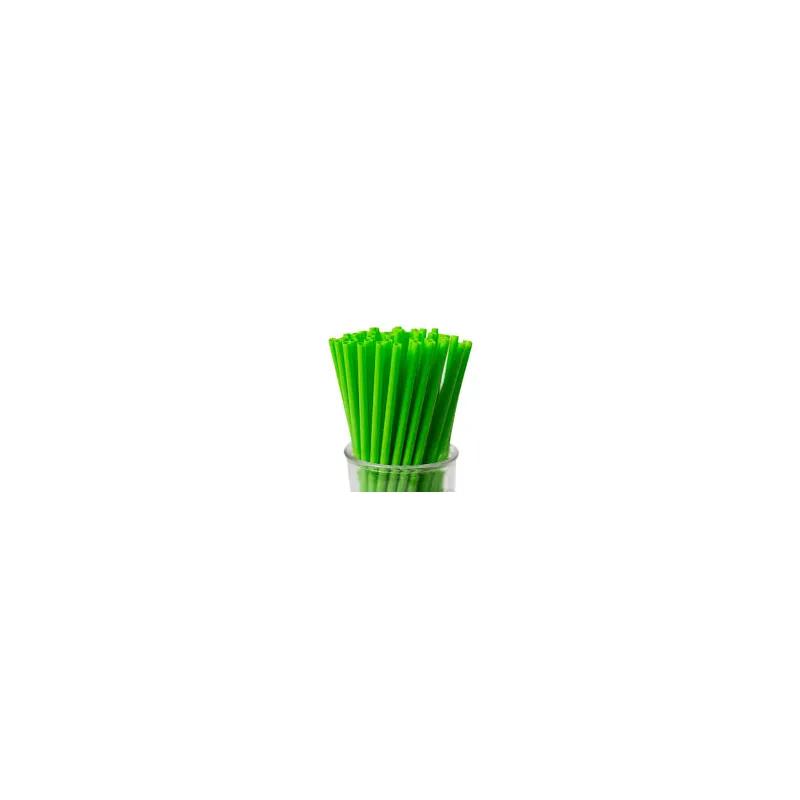 Vio Jumbo Straw 0.219X7.75 IN Plastic Green Paper Wrapped 9000/Case