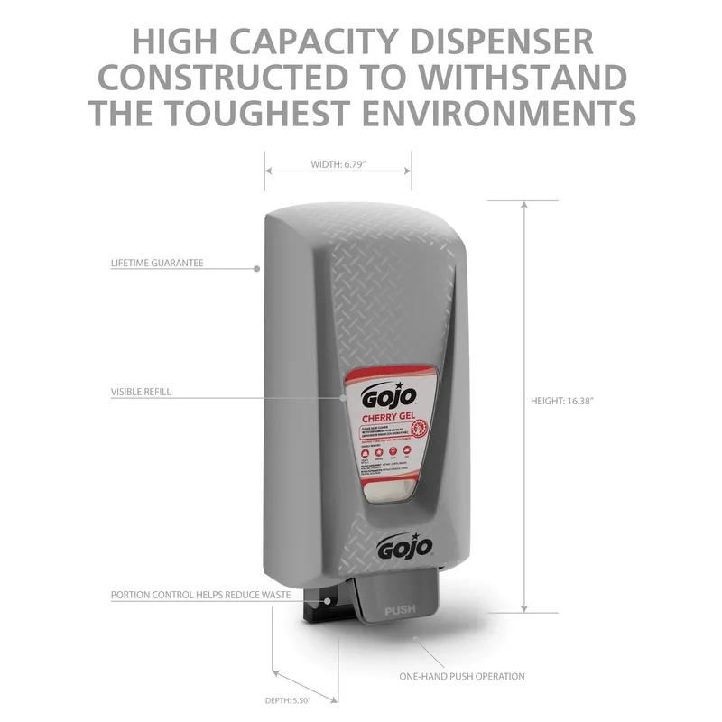 GOJO® PRO TDX 5000 Soap Dispenser 5000 mL 21.19X9.56X7.63 IN Gray Push Style Surface Mount 1/Case