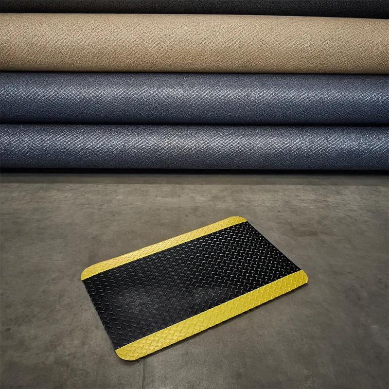 Anti-Fatigue Floor Mat 36X24 IN Black Yellow 1/Each