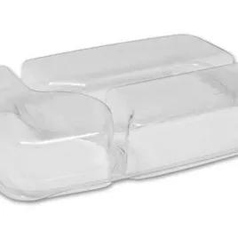 Lid Dome 3 Compartment PET Clear Rectangle For Compartment Tray 300/Case