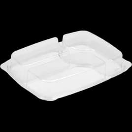 Lid Dome 3 Compartment PET Clear Rectangle For Compartment Tray 300/Case