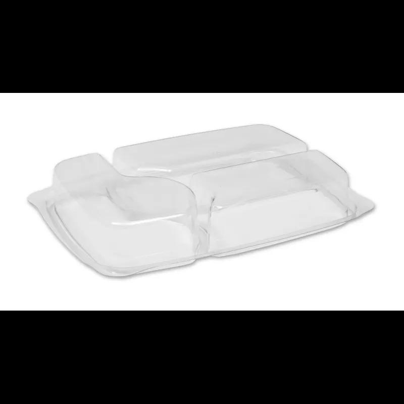 Lid Dome 3 Compartment PET Clear Rectangle For Compartment Tray 300/Case