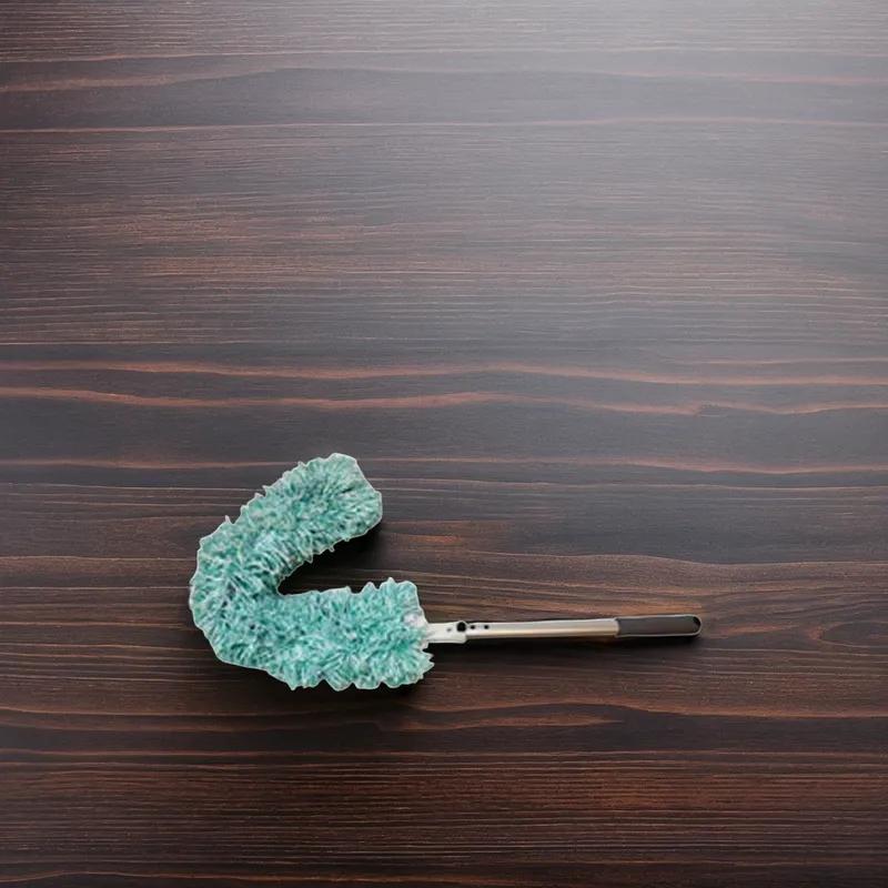 Duster 12 IN Microfiber Green White With Handle Reusable Flexible 1/Each