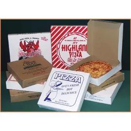 Pizza Box 16X16X2 IN Clay-Coated Paperboard White Red Stock Print 100/Case