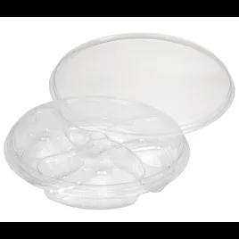 Deli Container Base & Lid Combo With Flat Lid 4 Compartment PET Clear Round 100/Case