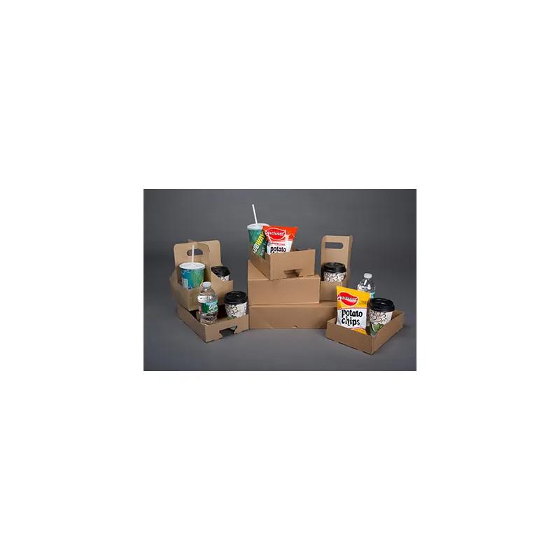 Cup Carrier 10X6.75X2.5 IN 4 Compartment Paper Kraft Without Handle Reusable 250/Case