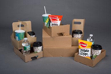 Cup Carrier 10X6.75X2.5 IN 4 Compartment Paper Kraft Without Handle Reusable 250/Case