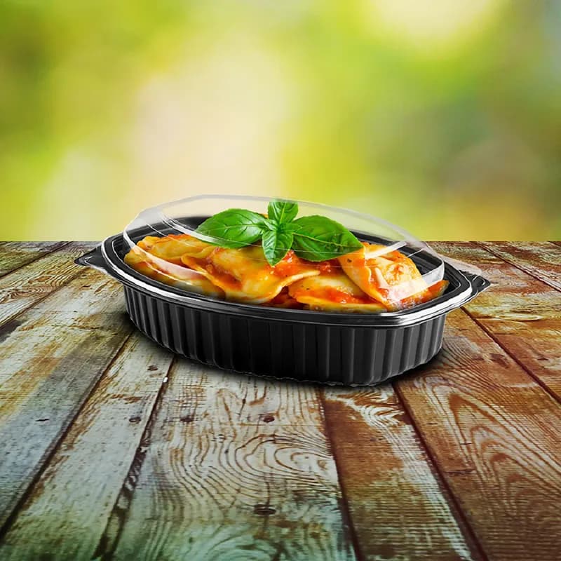 Lid Flat 1 Compartment PP Clear Round For 12-16-24 OZ Bowl Unhinged Anti-Fog 250/Case