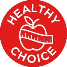 Healthy Choice Deli Label 1 IN Red Icon Circle UV 1000 Count/Roll 50 Rolls/Case 50000 Count/Case