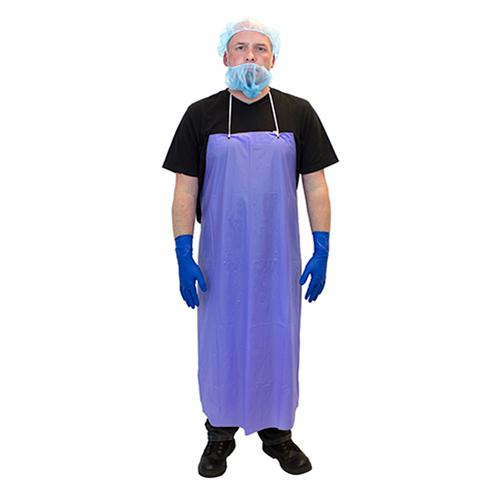 Apron 35X45 IN Blue 6MIL Vinyl Raw Edge String Ties 72/Case