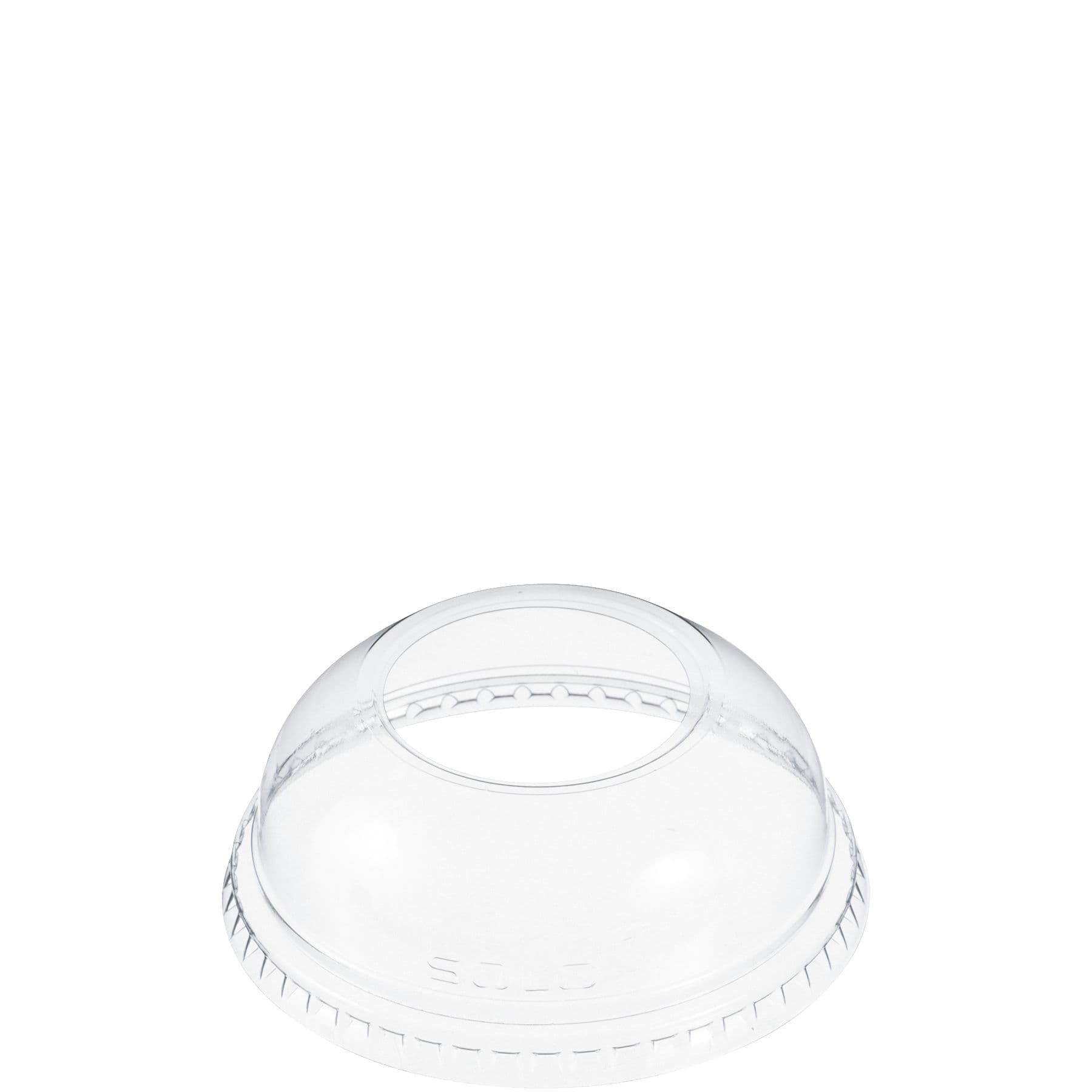 Dart® Lid Dome 3.7X1.4 IN PET Clear For 12-24 OZ Cold Cup With Hole Freezer Safe 100 Count/Pack 10 Packs/Case