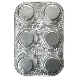 Muffin Tray 6 Compartment Aluminum 200/Case