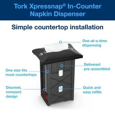 Tork Xpressnap® N4 Napkin Dispenser 7X9.9X13.5 IN Licorice Plastic In Counter 1/Each