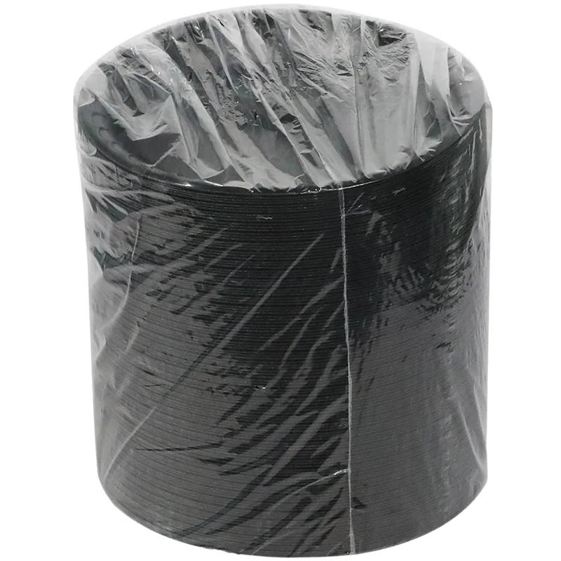 Plate 8.9X0.8 IN 3 Compartment Polystyrene Foam Black Round Laminated 500/Case