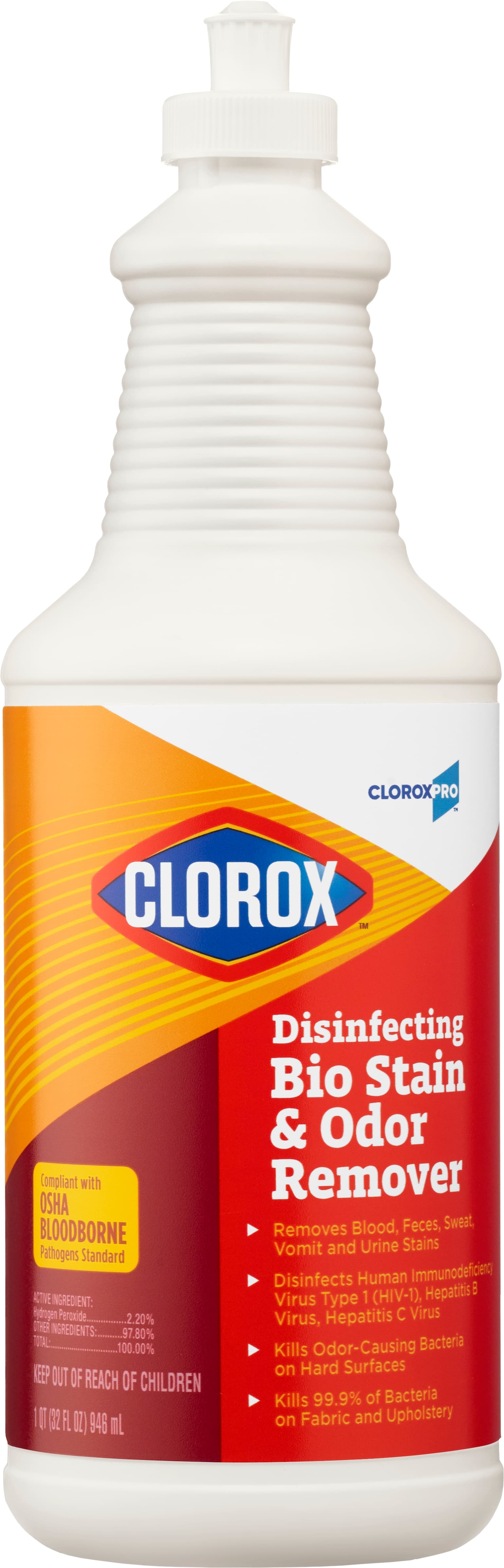 Clorox® Bio Stain & Odor Remover Stain & Odor Remover 32 FLOZ Antibacterial 6/Case