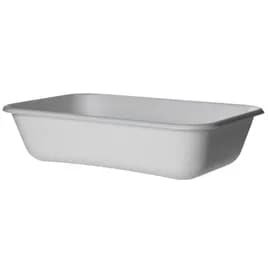 WorldView Take-Out Container Base 8X6X2 IN Sugarcane White Rectangle 400/Case