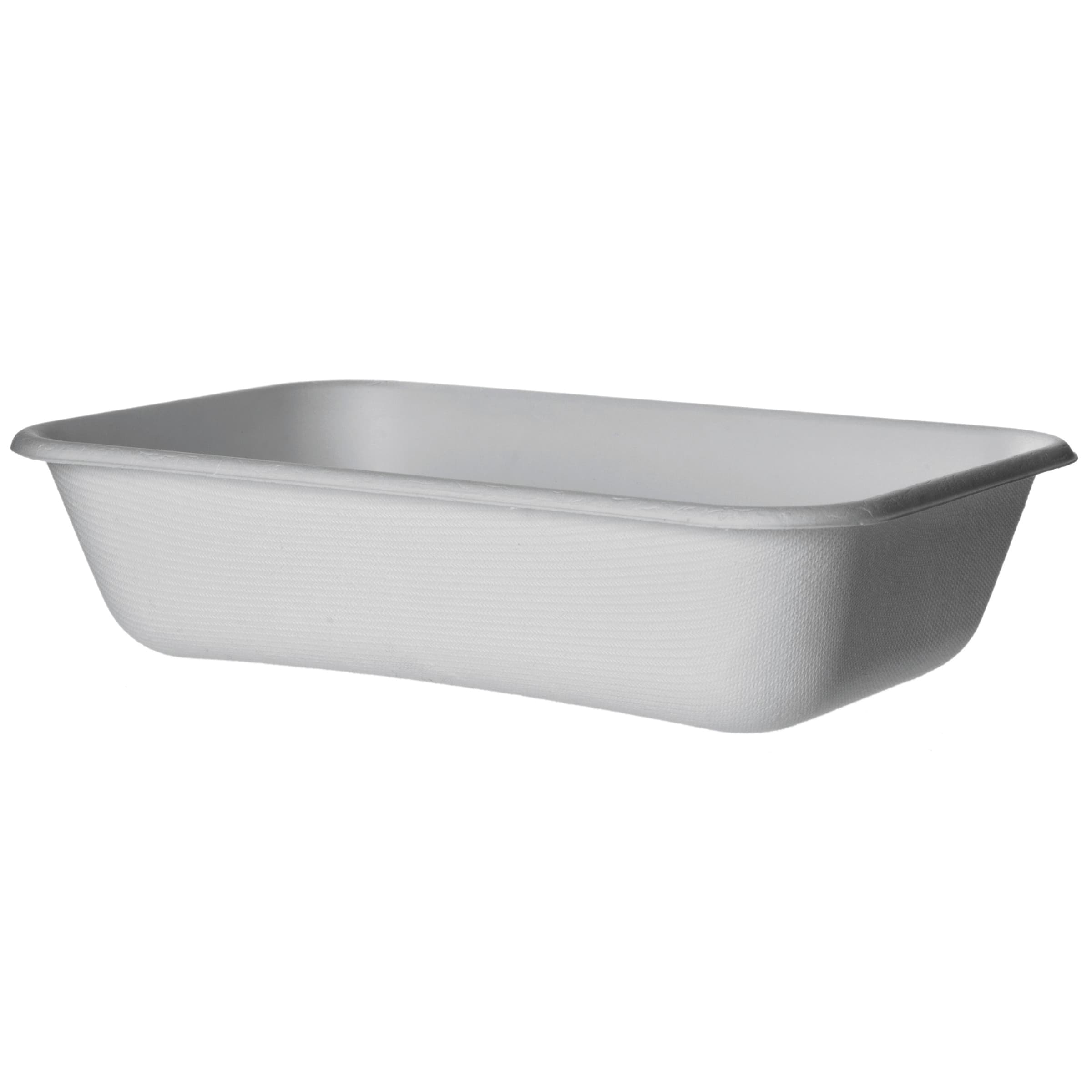 WorldView Take-Out Container Base 8X6X2 IN Sugarcane White Rectangle 400/Case