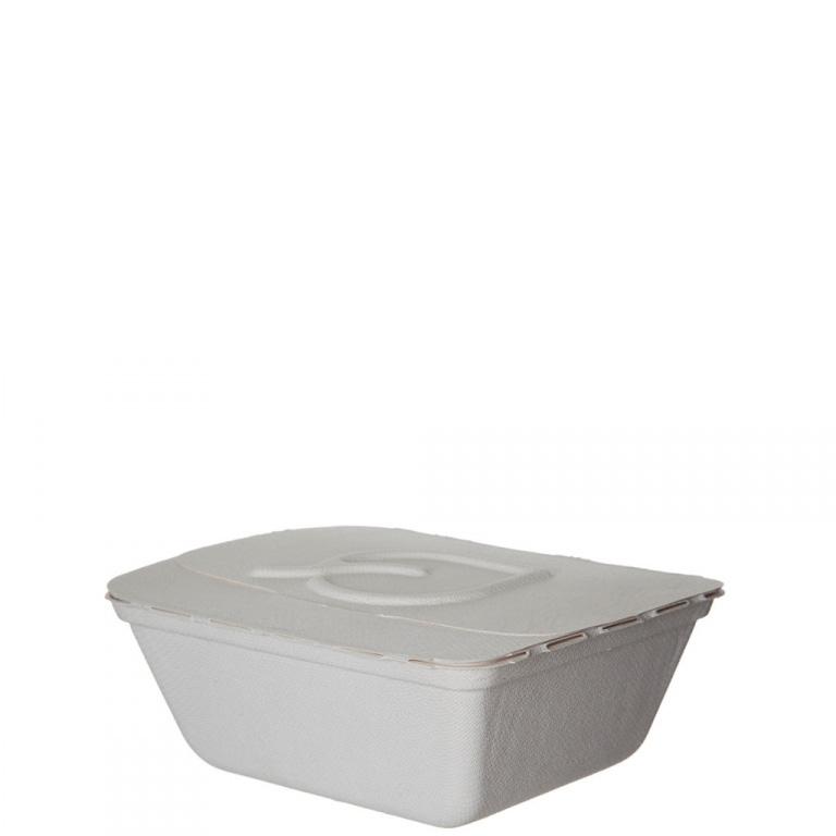 Folia Take-Out Container Fold-Top 7X6X3 IN Sugarcane White Rectangle 300/Case