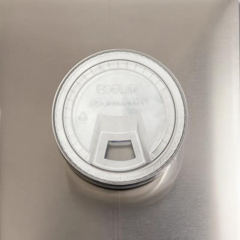 GreenStripe® Lid Flat PLA Translucent For 24-12-9 OZ Cold Cup Sip Through 1000/Case