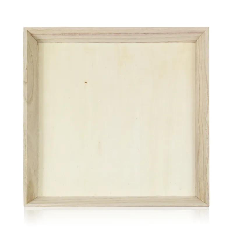 Serving Tray 12.2X12.2X1.5 IN Wood Natural Square Heavy Duty Grease Resistant 1 Count/Pack 10 Packs/Case 10 Count/Case