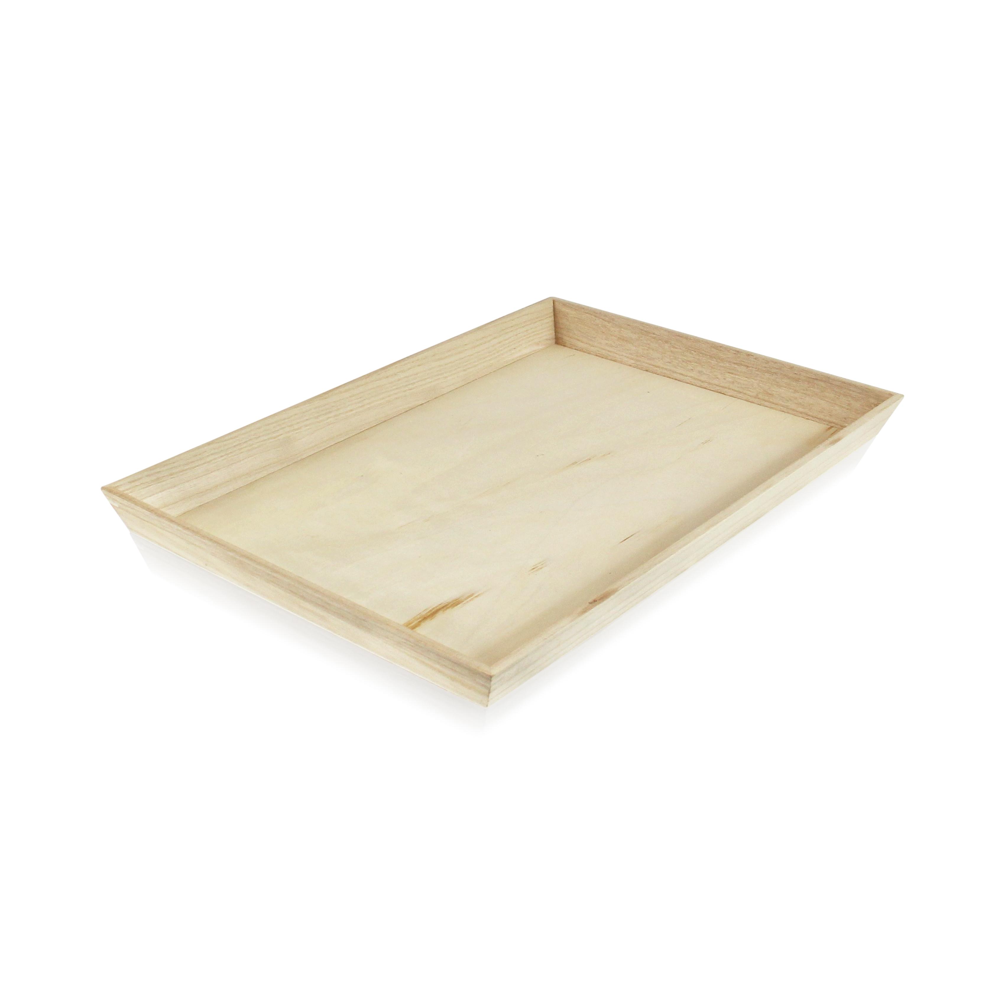 Serving Tray 15.48X15.8X1.75 IN Wood Natural Rectangle Heavy Duty 1 Count/Pack 10 Packs/Case 10 Count/Case