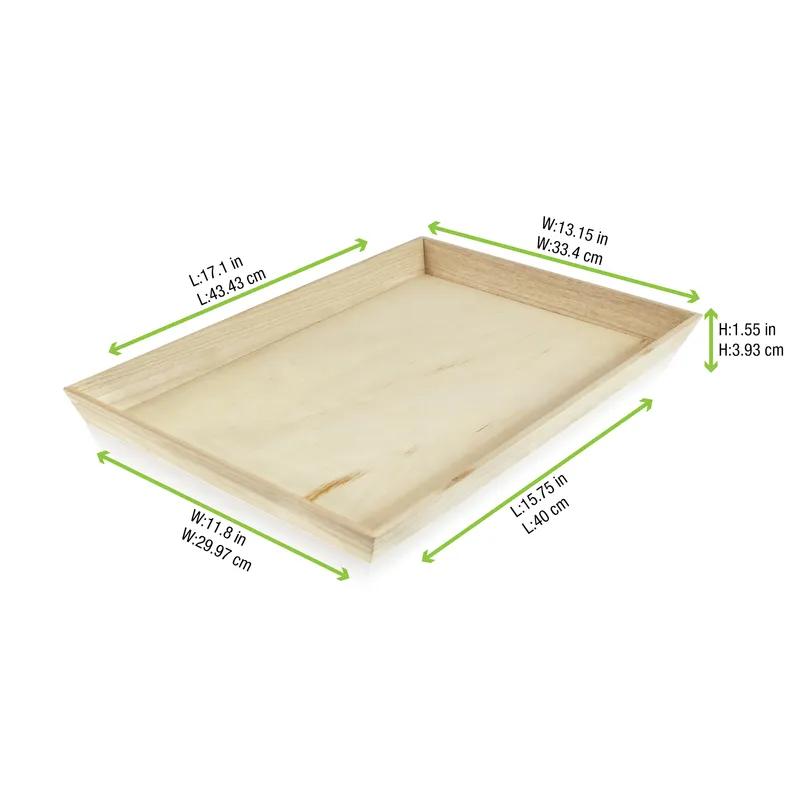 Serving Tray 15.48X15.8X1.75 IN Wood Natural Rectangle Heavy Duty 1 Count/Pack 10 Packs/Case 10 Count/Case