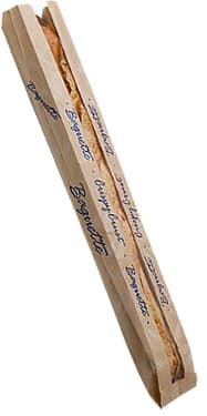 Bagcraft® Dubl Panel® Baguette Bread Bag 3.5X2X26 IN Paper Kraft Crispy Crust Baguette With Window 500/Case