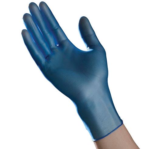 Ambitex® Gloves Medium (MED) Blue Vinyl Powder-Free 100 Count/Pack 10 Packs/Case 1000 Count/Case