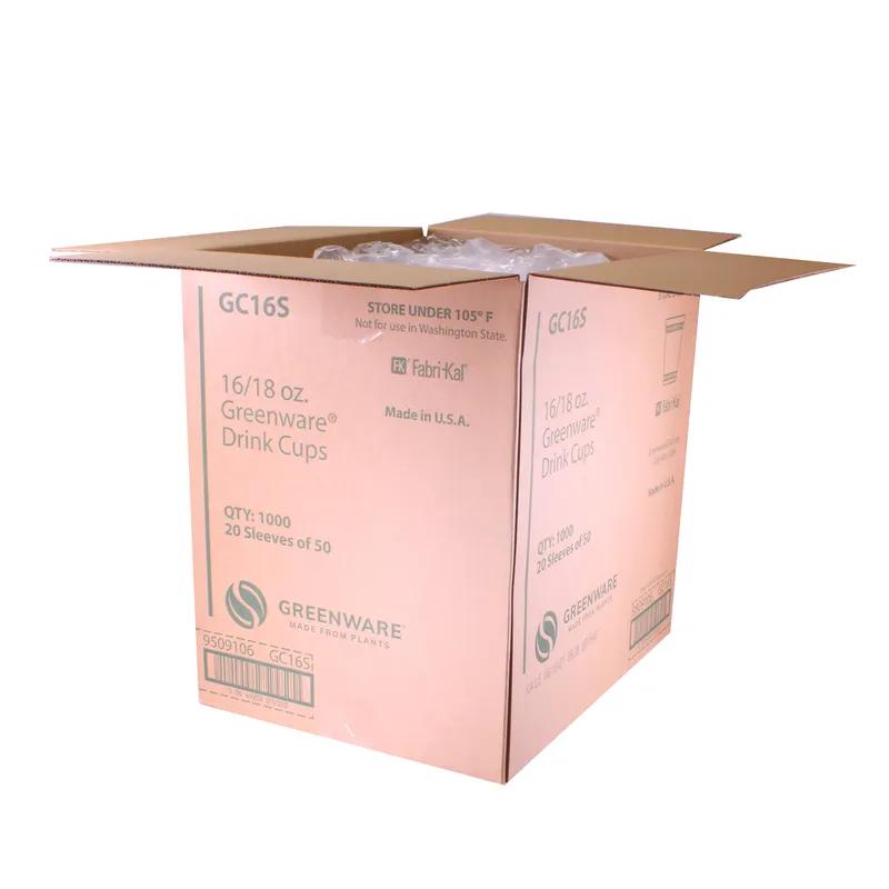 Greenware® Cold Cup 16-18 OZ PLA Clear 1000/Case