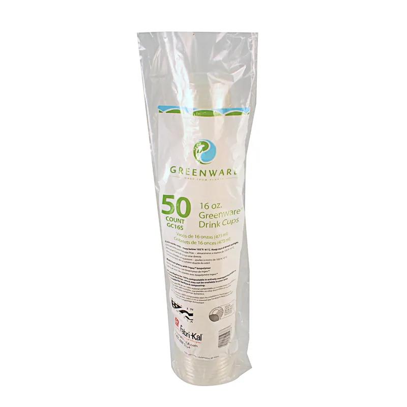 Greenware® Cold Cup 16-18 OZ PLA Clear 1000/Case