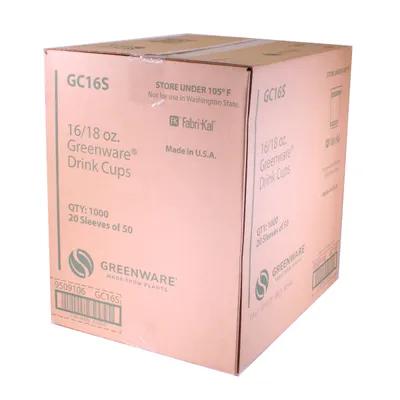 Greenware® Cold Cup 16-18 OZ PLA Clear 1000/Case