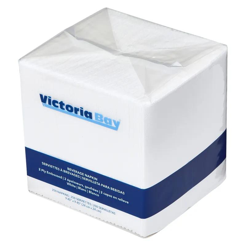 Victoria Bay Beverage Napkins 9.45X9.45 IN White Virgin Paper 2PLY 3000/Case