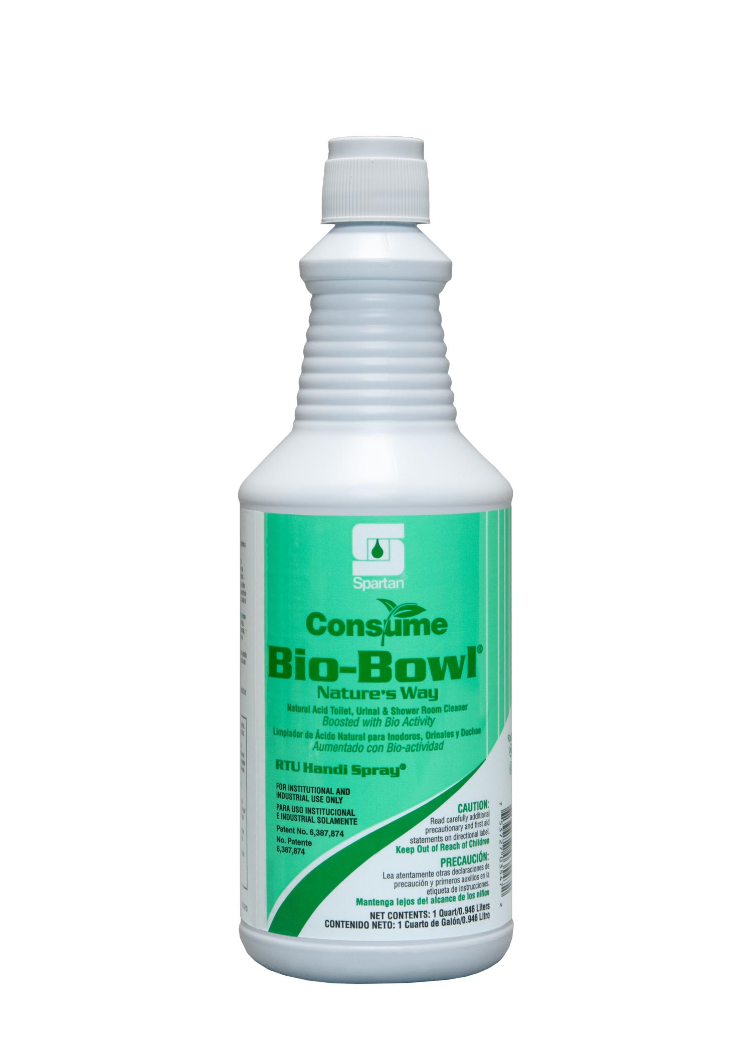 Consume Bio-Bowl® Aqua Fresh With Citrus Restroom Cleaner 1 QT Multi Surface Acidic RTU Citric Acid Bio-Based 12/Case