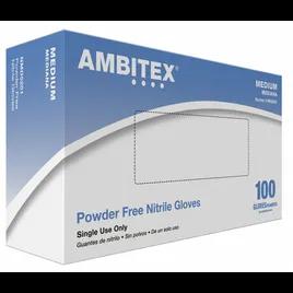 Gloves Medium (MED) Blue 5MIL Nitrile Rubber Disposable Powder-Free 100 Count/Pack 10 Packs/Case 1000 Count/Case