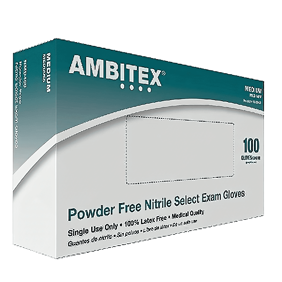 Examination Gloves Medium (MED) Blue 3MIL Nitrile Powder-Free 100 Count/Box 10 Box/Case 1000 Count/Case