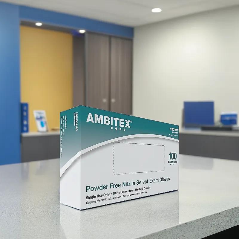 Examination Gloves Medium (MED) Blue 3MIL Nitrile Powder-Free 100 Count/Box 10 Box/Case 1000 Count/Case