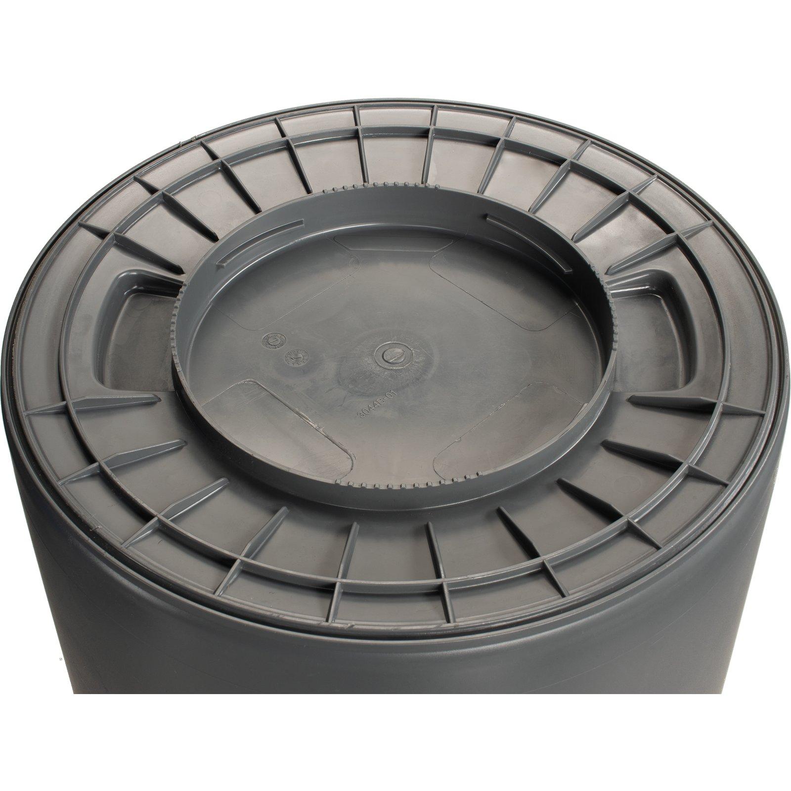 Trash Can 44 GAL 176 QT Gray Round HDPE 1/Each