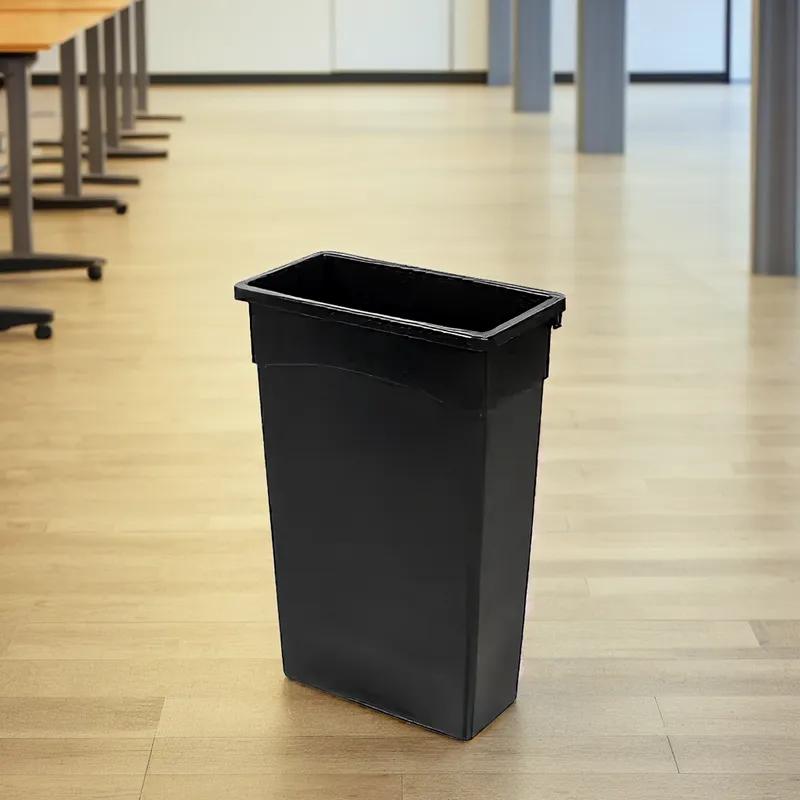 Trash Can 23 GAL Black Plastic 1/Each