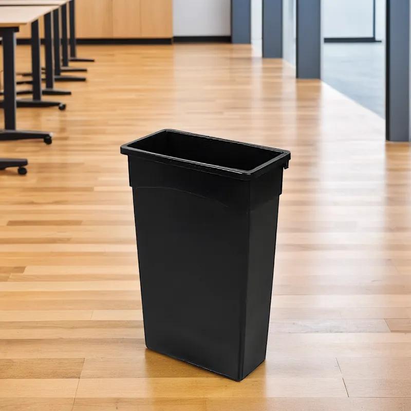 Trash Can 23 GAL Black Plastic 1/Each