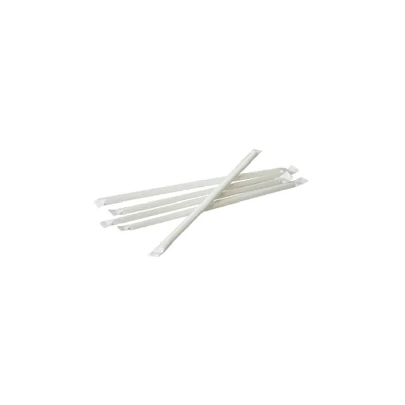 Victoria Bay Jumbo Straw 7.75 IN Plastic Translucent Wrapped 500 Count/Pack 24 Packs/Case