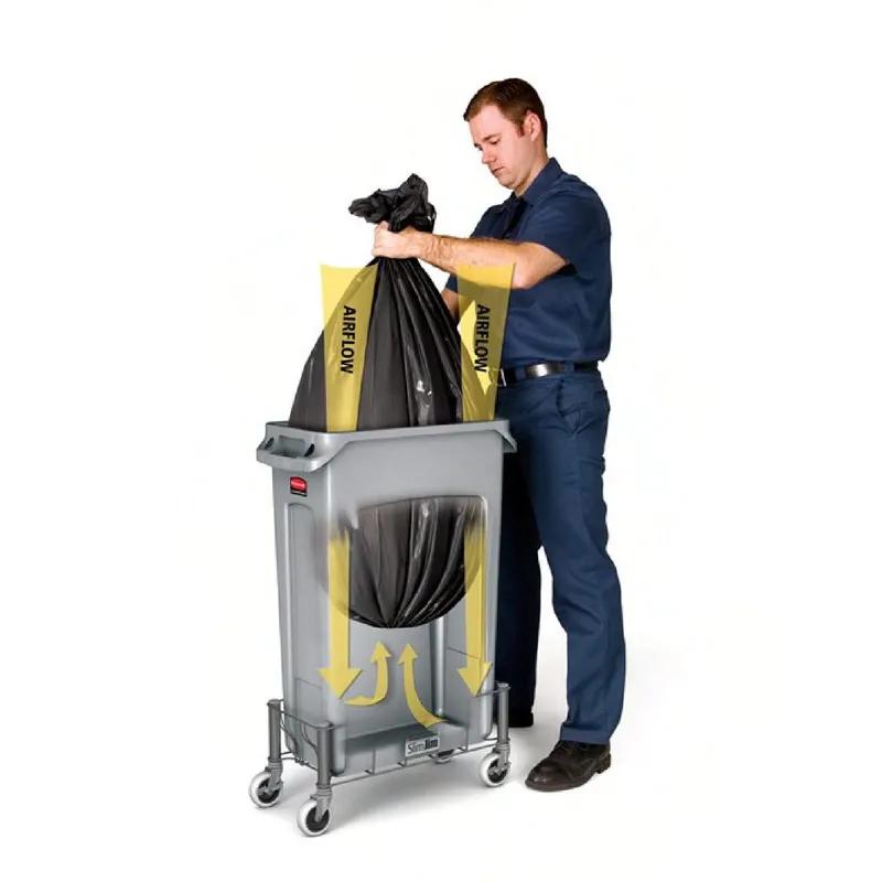 Slim Jim® Trash Can 22.00X11.00X30.00 IN 23 GAL Black Resin 1/Each
