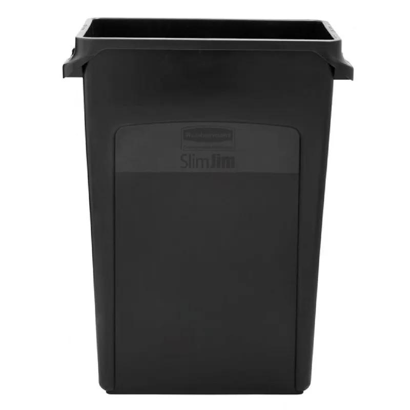 Slim Jim® Trash Can 22.00X11.00X30.00 IN 23 GAL Black Resin 1/Each