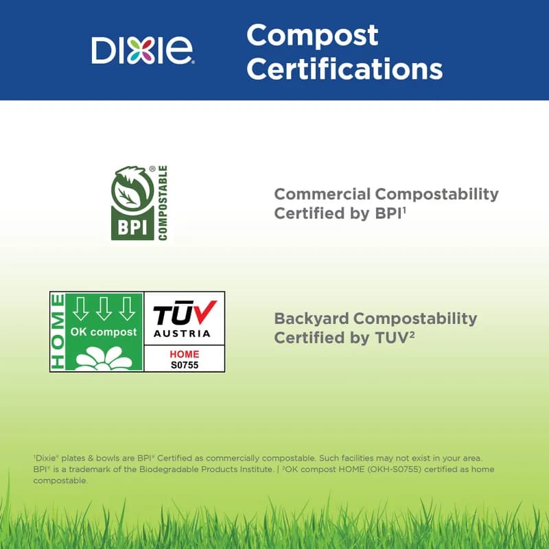 Dixie® Ultra Plate 8.5 IN Paper White Green Pathways Round Heavyweight 125 Count/Pack 4 Packs/Case 500 Count/Case