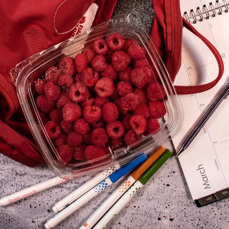 Dart® ClearPac® SafeSeal™ Deli Container Hinged With Flat Lid 24 OZ RPET Clear 100 Count/Pack 2 Packs/Case