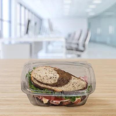 Dart® ClearPac® SafeSeal™ Deli Container Hinged With Flat Lid 24 OZ RPET Clear 100 Count/Pack 2 Packs/Case
