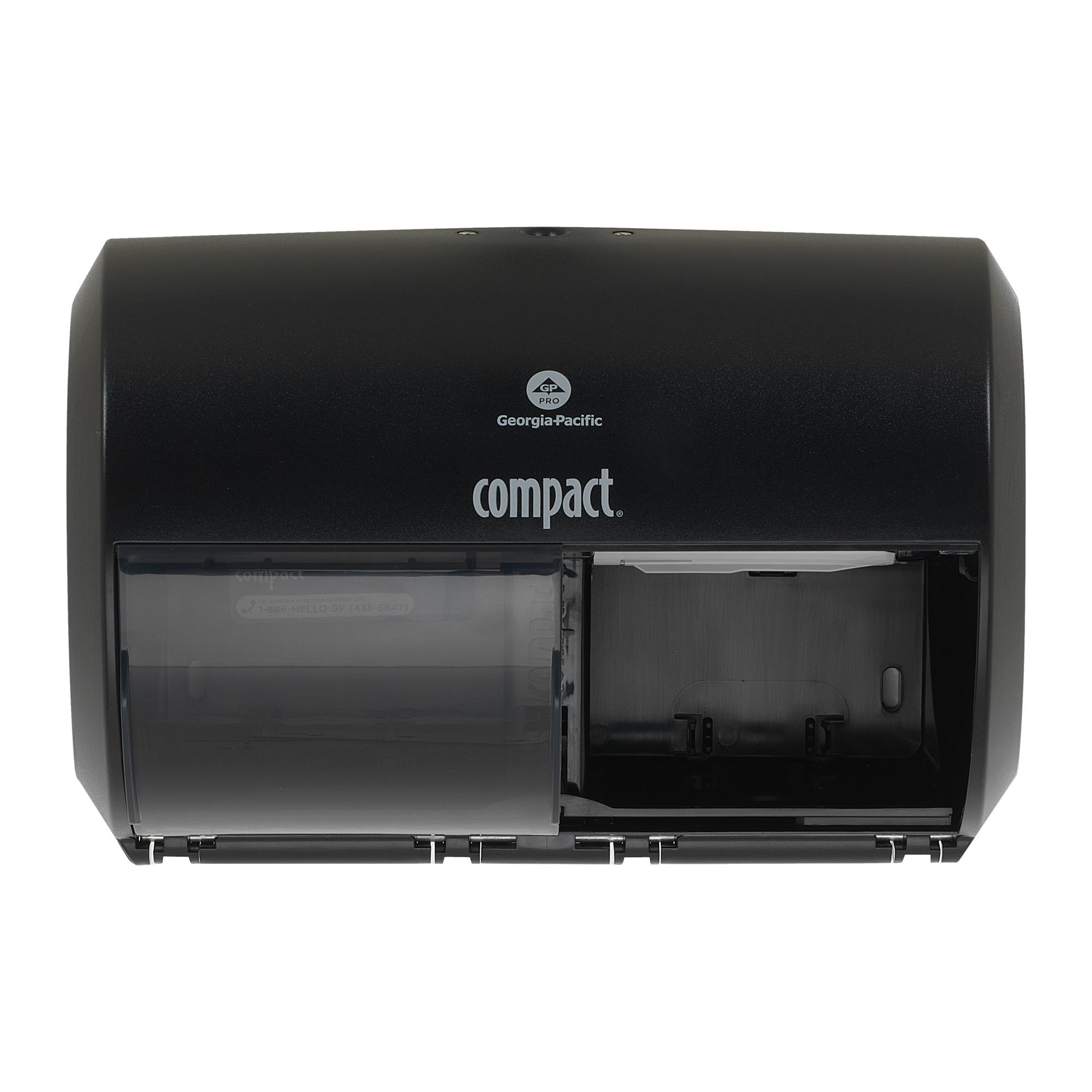 Compact® Toilet Paper Dispenser 11.313X7.688X8 IN Black 2-Roll Side-by-Side Coreless High Capacity 1/Each