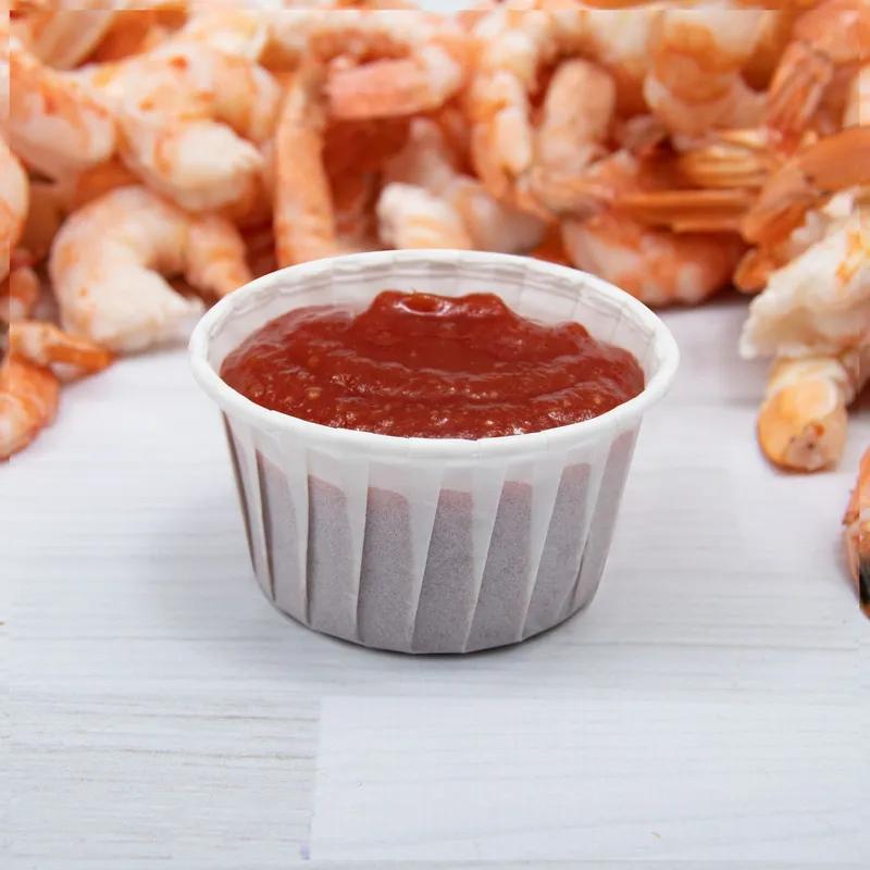 Solo® Souffle & Portion Cup 4 OZ Treated Paper White Round Freezer Safe 250 Count/Pack 20 Packs/Case 5000 Count/Case